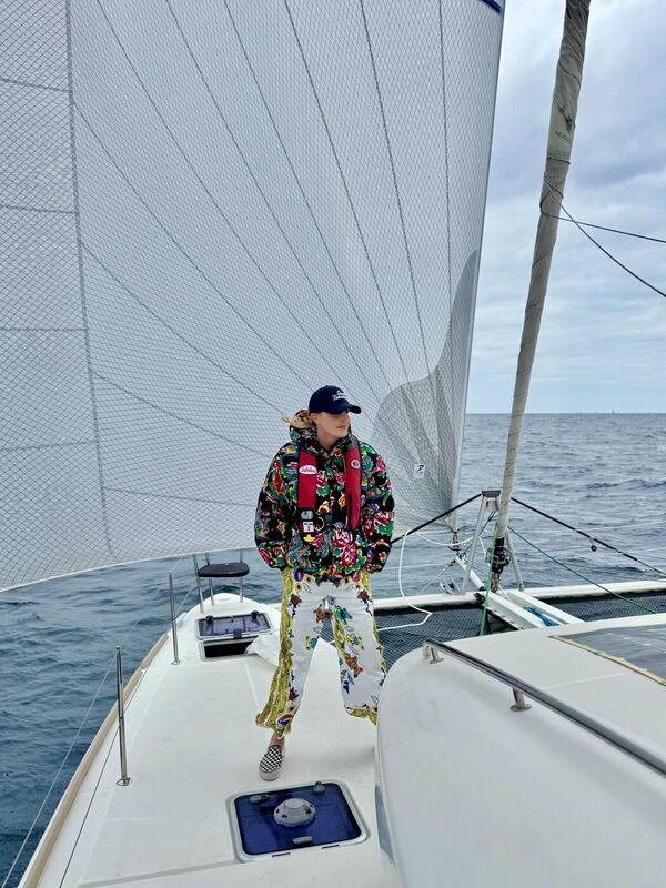 First Mate Meg on the bow