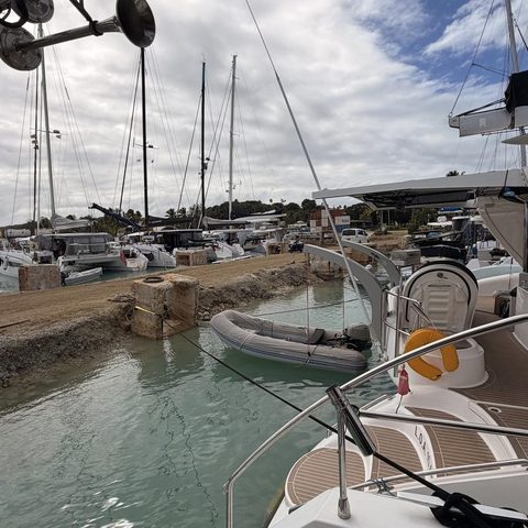 Boats at the wharf in Arutanga harbour, Aitutaki