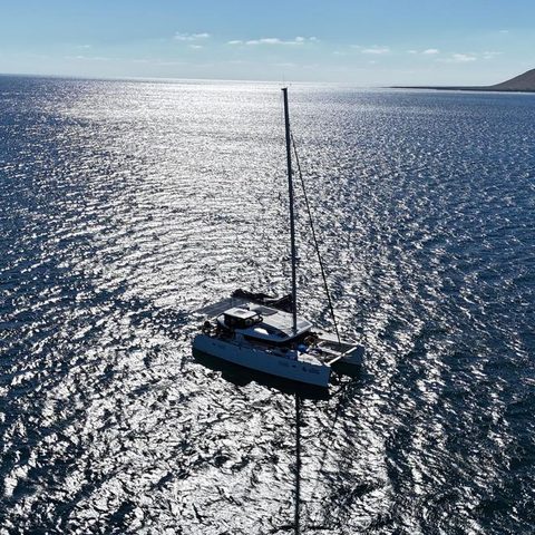 Some Tuesday anchored in Bahía Santa María, seen from above