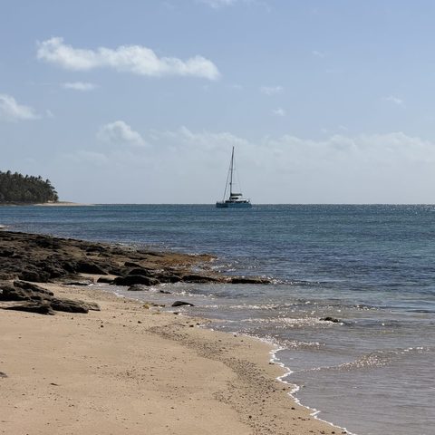 Some Tuesday at anchor off a sandy point in Haʻapai