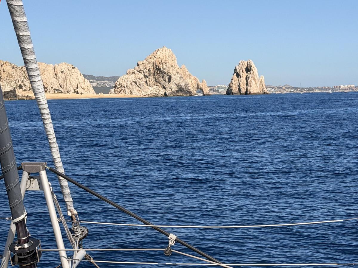The rock arches at Land's End, Cabo San Lucas, with boats in the bay